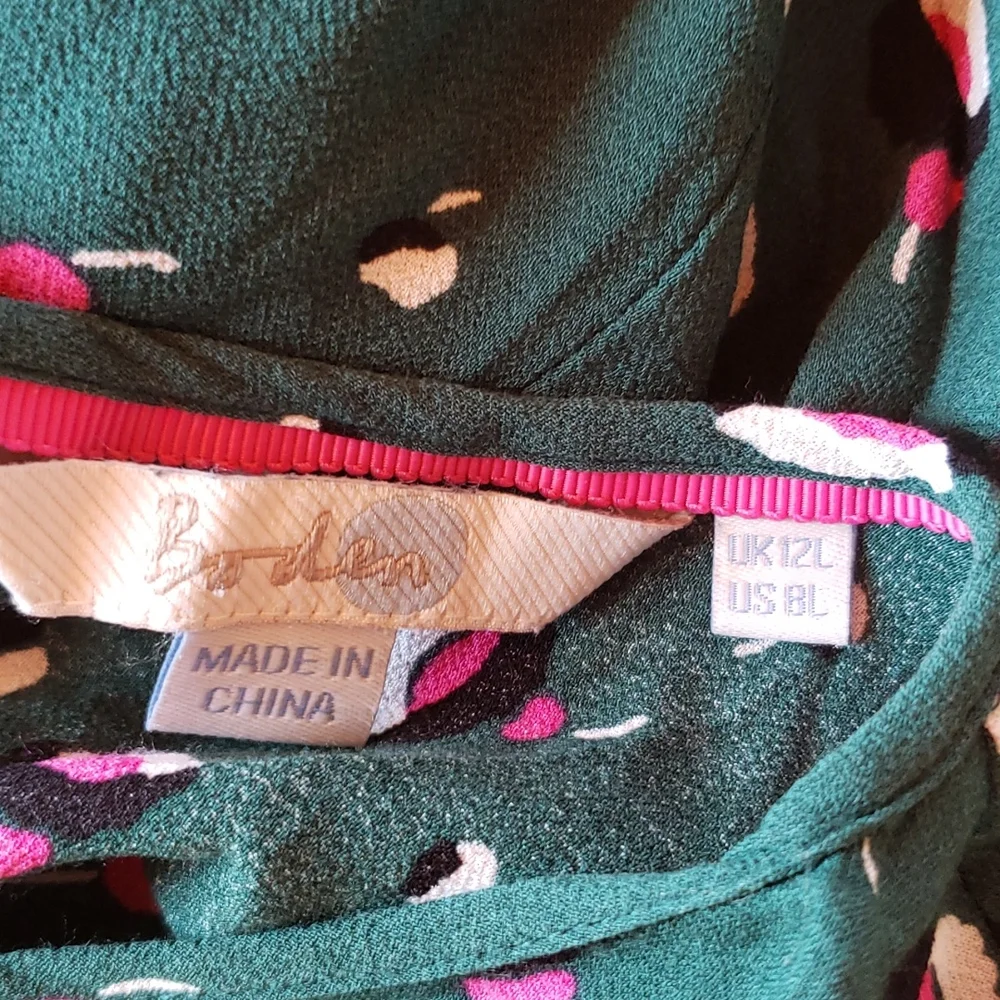 BODEN Aurelia Tunic Green Heathland Bud sz 8L Women's - Picture 6 of 10